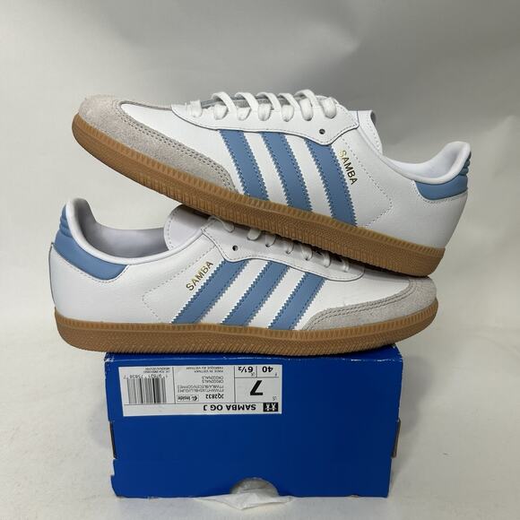 adidas Shoes - adidas GS Samba OG “White Ash Blue Gum” JQ2832